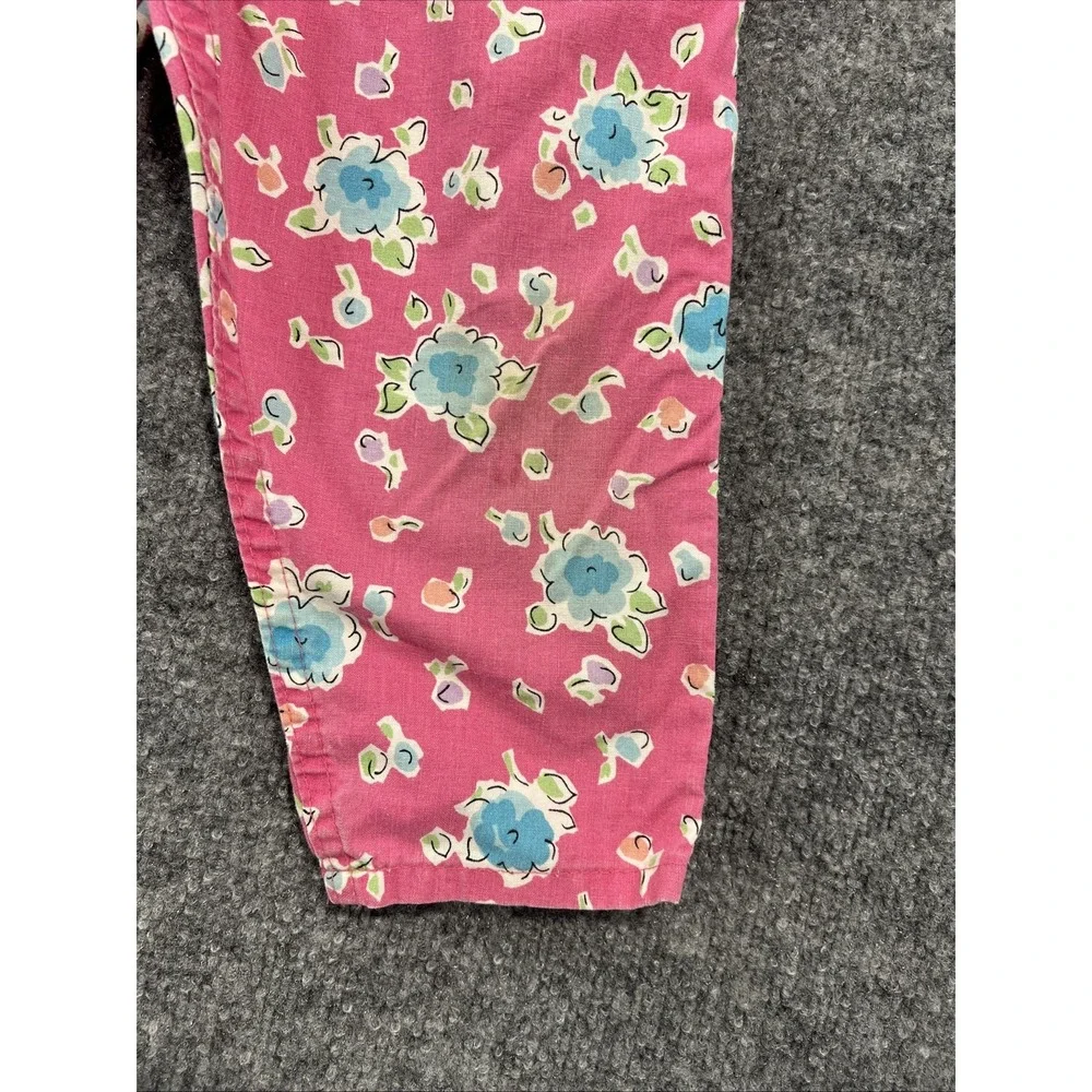 Vintage 90s OshKosh B'gosh Pink Floral Overalls 3T USA Made Cotton Rare